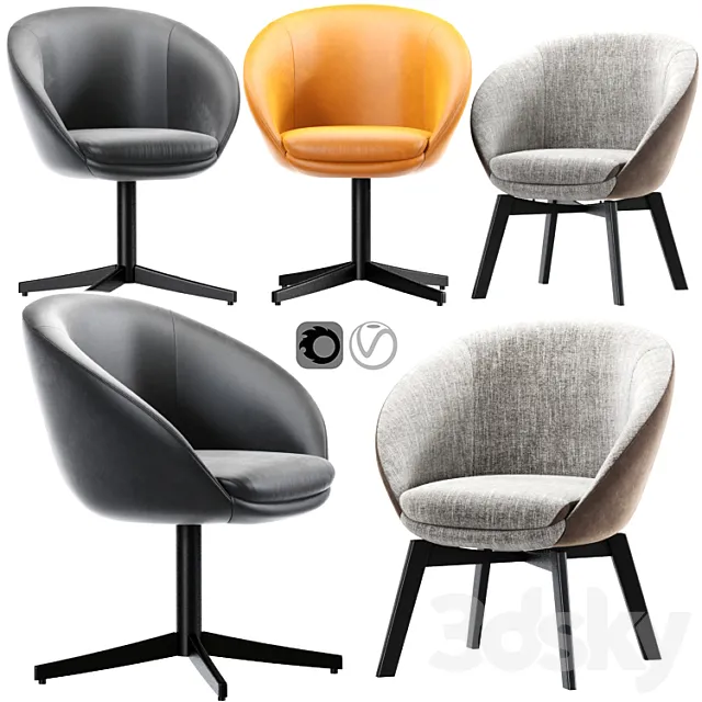 Minotti Russell Little Lounge Chair Set 02 3ds Max