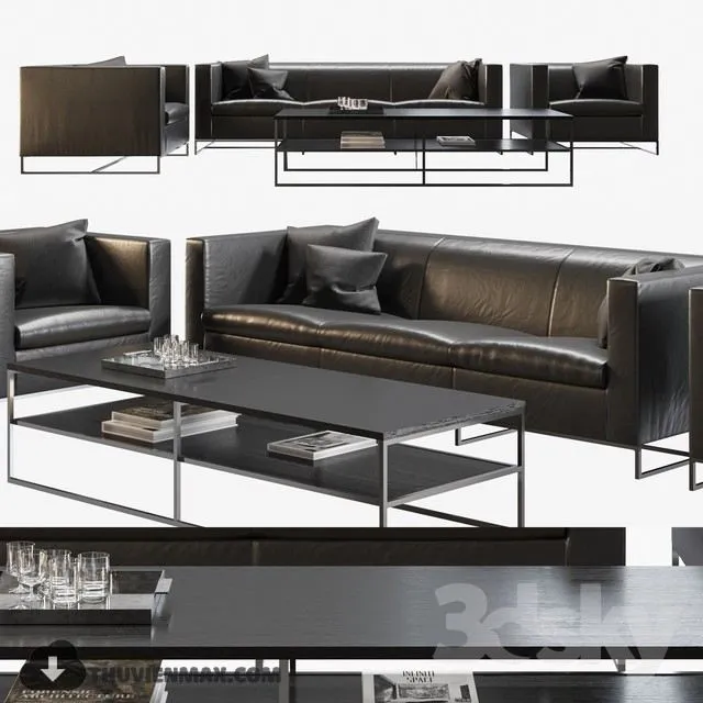 Minotti set 03 sofa table 3dsMax Model