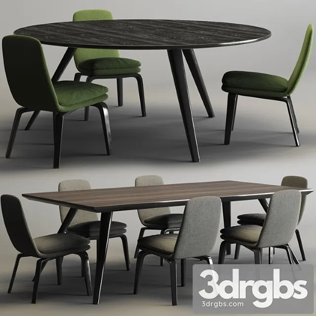 Minotti set – evans table and york chair 2 3dsmax Download