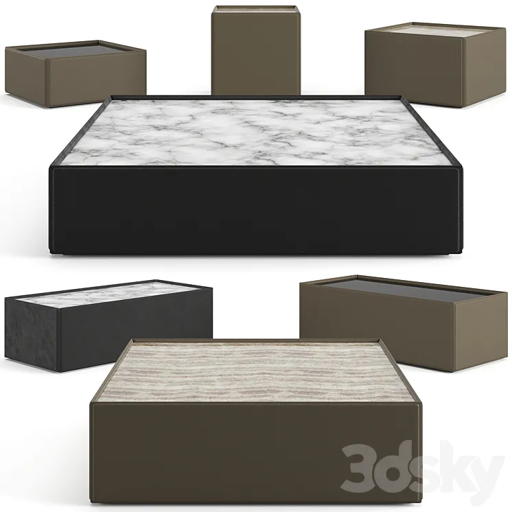 Minotti Side coffee tables set 3DS Max