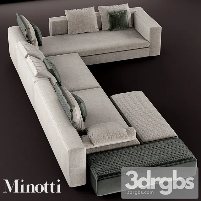 Minotti Sofa Set Fabric Moderm 01 3dsmax Download