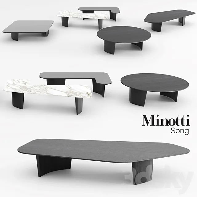 Minotti Song Coffee Tables -1 3DS Max Model