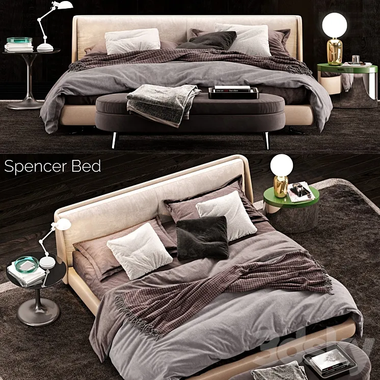 Minotti Spencer Bed 2 3DS Max