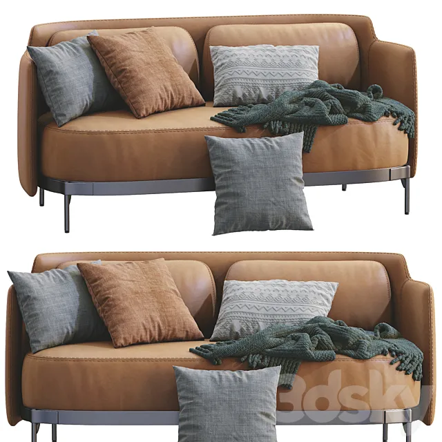 Minotti Tape Leather Sofa 3ds Max