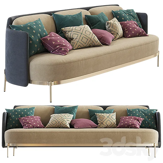 Minotti Tape Sofa (three seats) 3ds Max