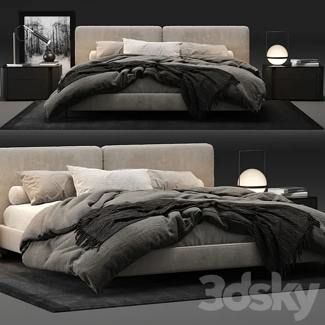 Minotti Tatlin Bed 3DS Max Model