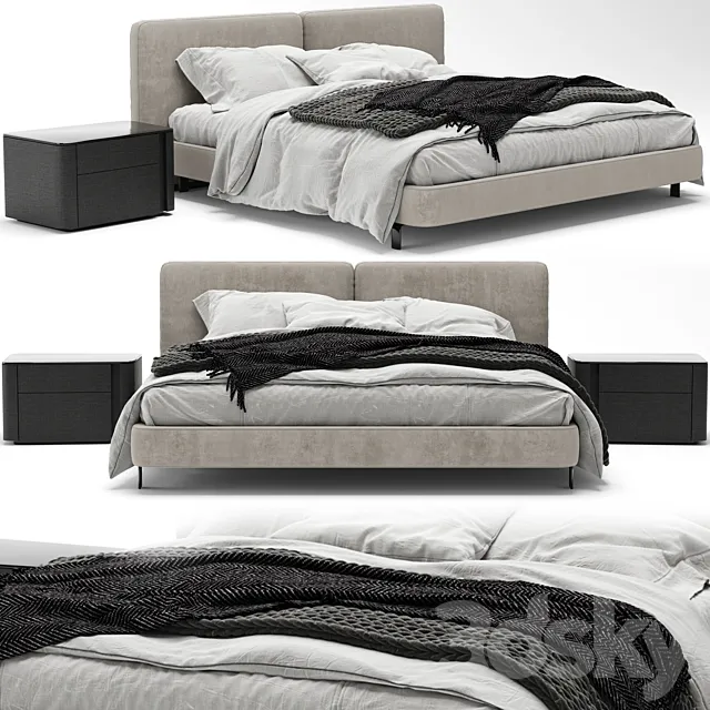 Minotti tatlin cover bed 3DS Max Model