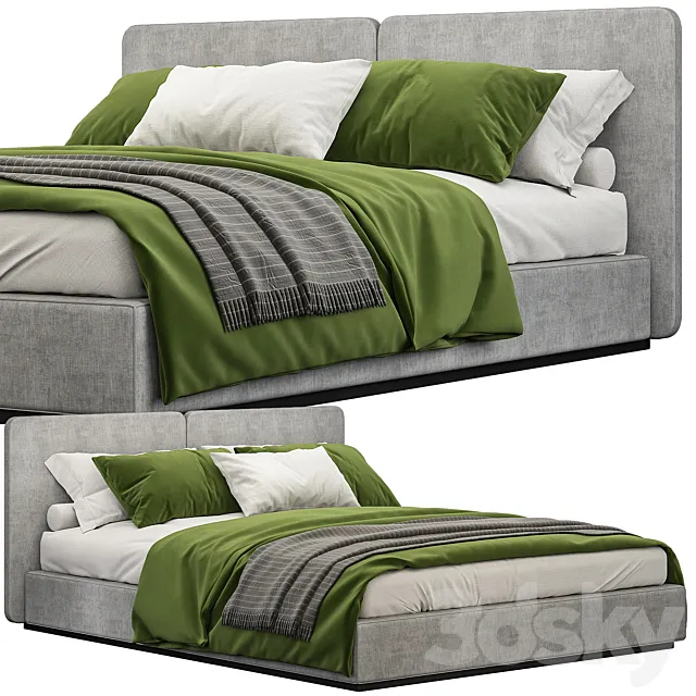 Minotti tatlin green bed 3ds Max