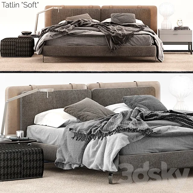 Minotti Tatlin Soft Bed 3ds Max