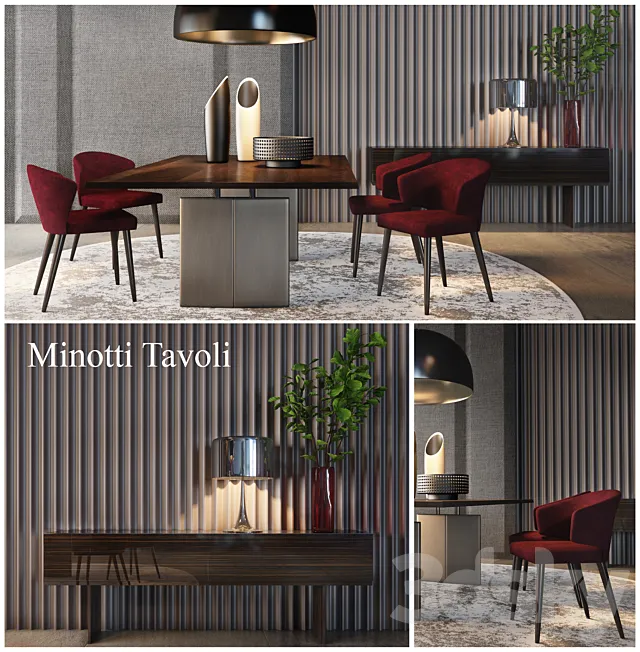Minotti Tavoli Dining Furniture 3DSMax File