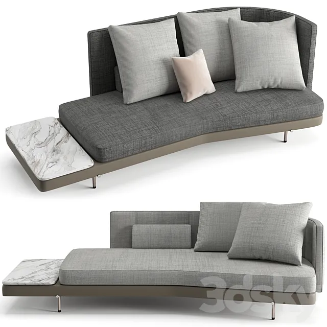 Minotti Torii inclined sofa with top low high 3ds Max