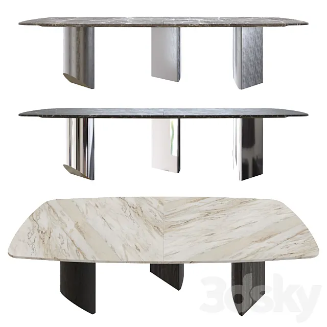 Minotti Wedge Barrel-Shaped Marble Top 3ds Max