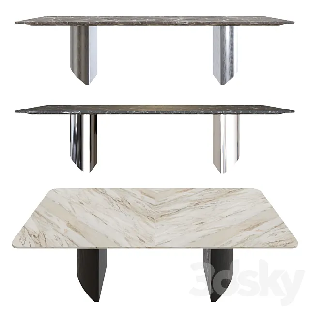 Minotti Wedge Rectangular Marble Top 3DS Max Model