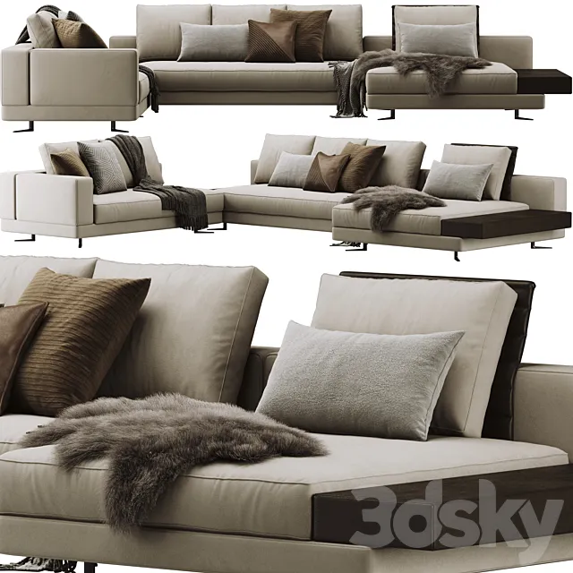 Minotti White Sofa 3ds Max