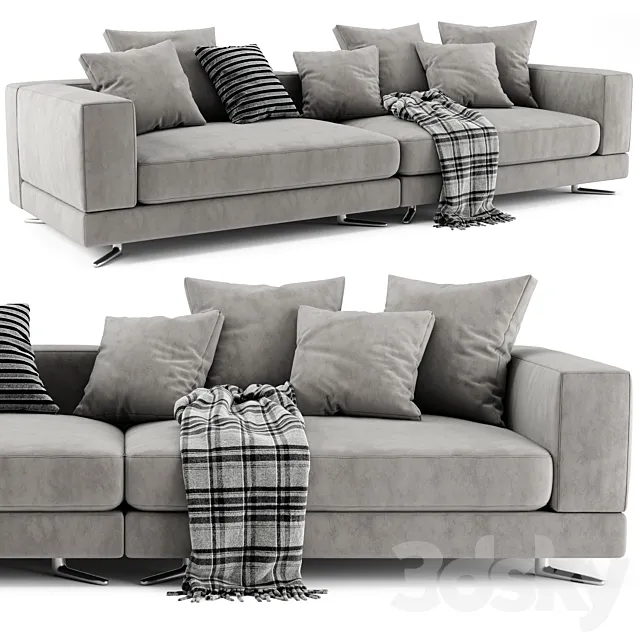 Minotti white sofa 3DS Max Model