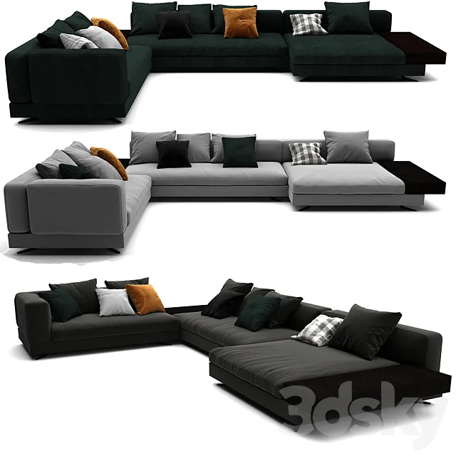 Minotti White Sofa Set 012 3ds Max