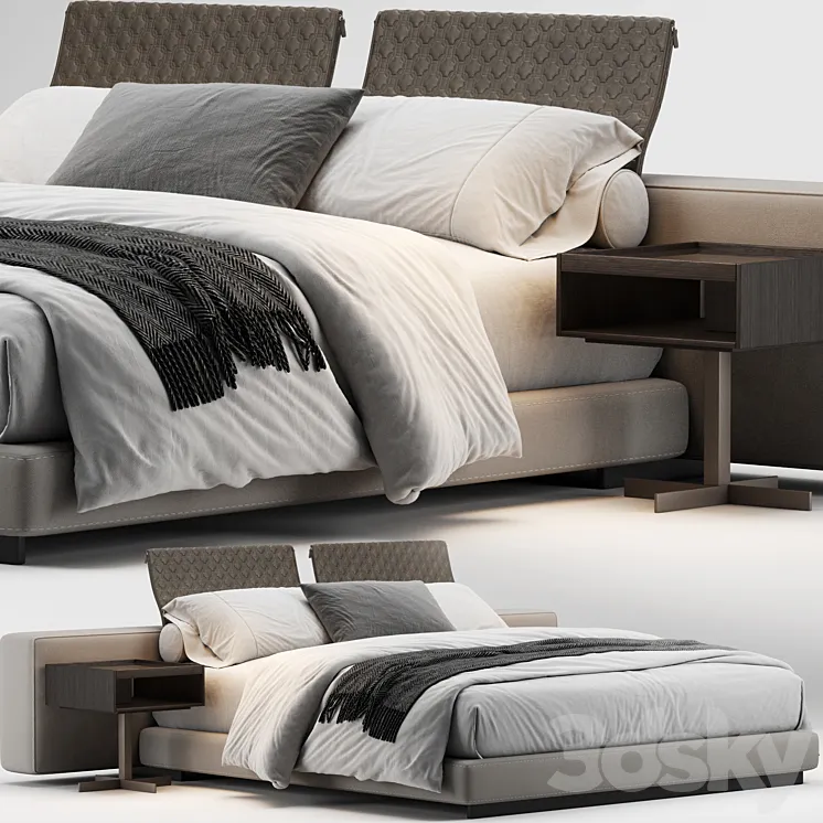 Minotti yang bed 3DS Max