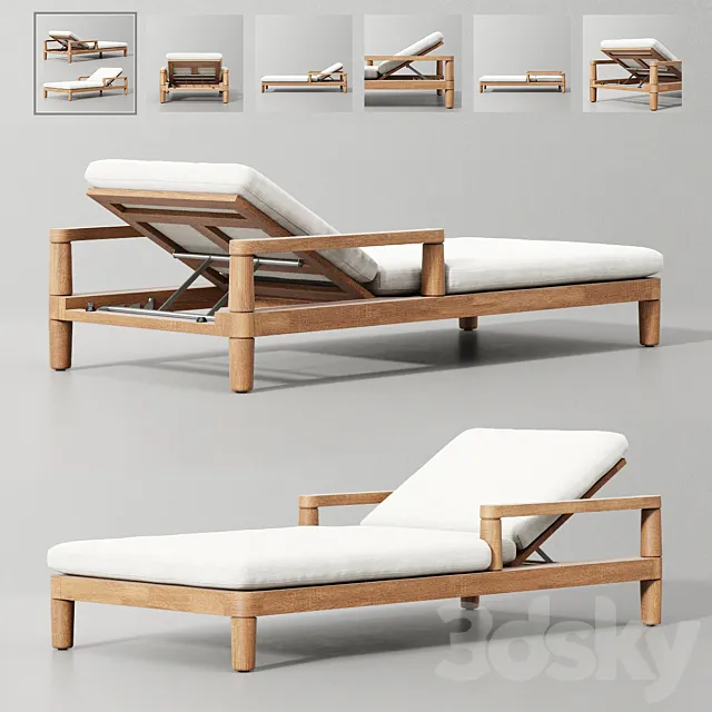 Miramar Teak Chaise 3DSMax File