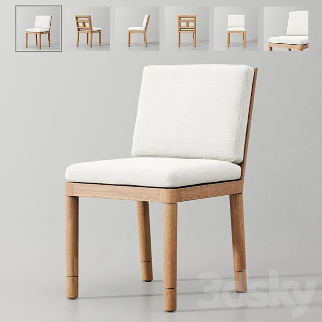 Miramar Teak Side Chair 3DS Max Model