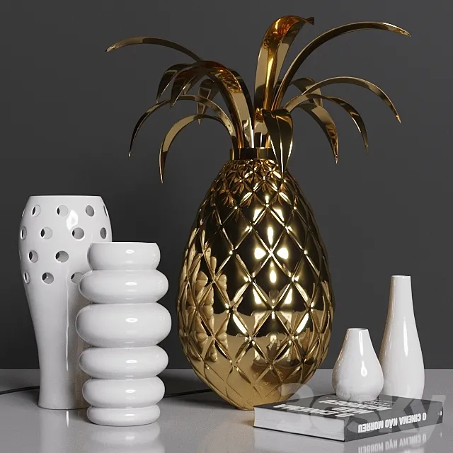 MIRANDA_PINEAPPLE_TABLE_decor_set 3ds Max
