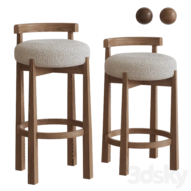 MIREN bar stools by Noho Home in two sizes 3DS Max Model