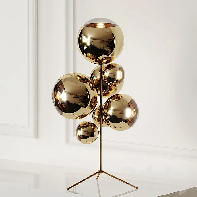 Mirror Ball Gold Stand Chandelier by Tom Dixon 3DSMax File