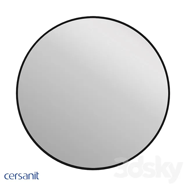 Mirror Cersanit ECLIPSE smart 90×90 with light round in black frame A64148 3DS Max Model