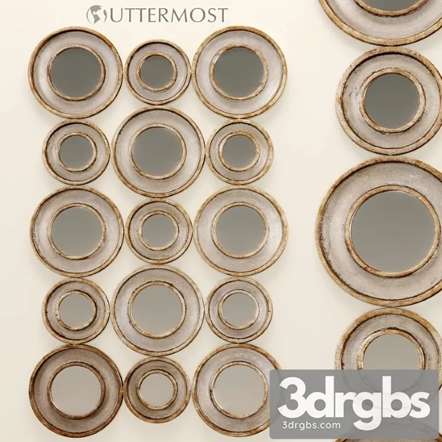 Mirror Circle Boards Wall Decor Aged Panel Decorative 3dsmax Download