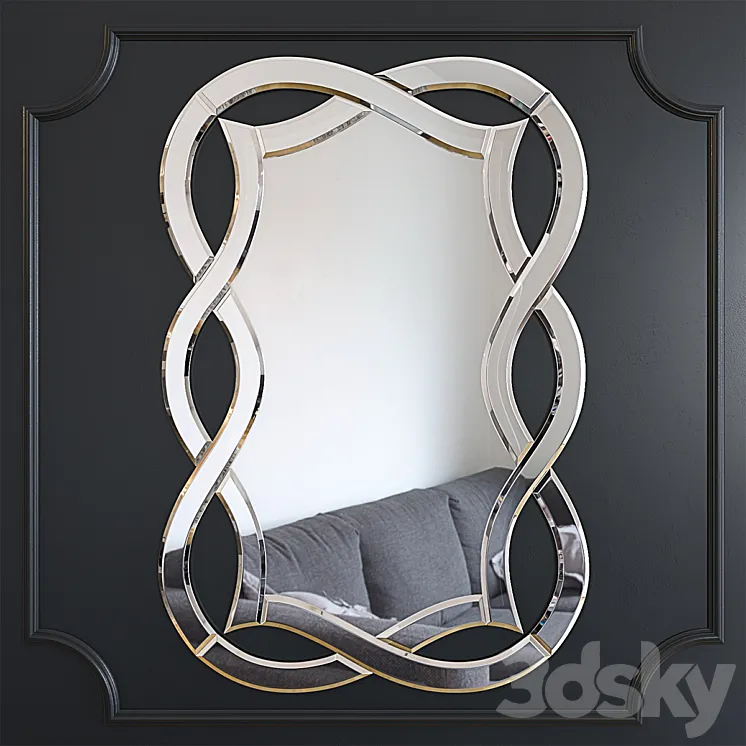 Mirror decorative with a figured mirror frame 17-0925 3DS Max