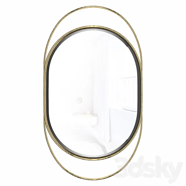 Mirror in a metal frame gold KFG097 3DS Max Model