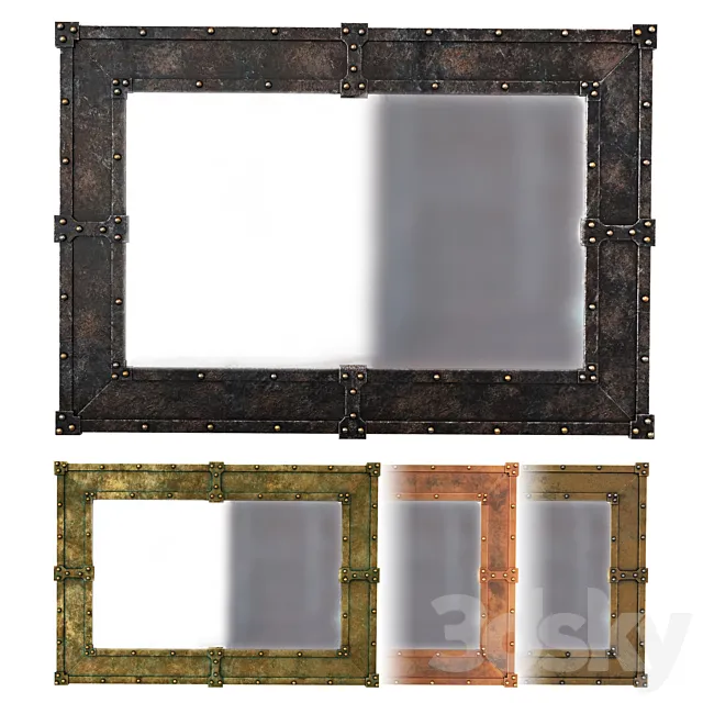 Mirror in the industrial frame 3ds Max