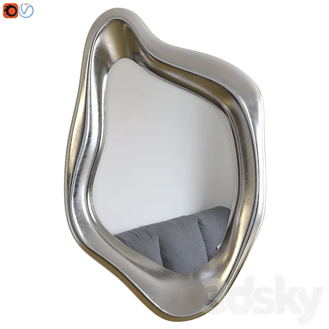 Mirror kare design. Mirror Hologram Silver 3ds Max