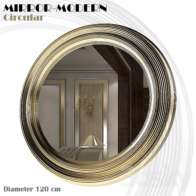 Mirror-Modern-Circular 3ds Max