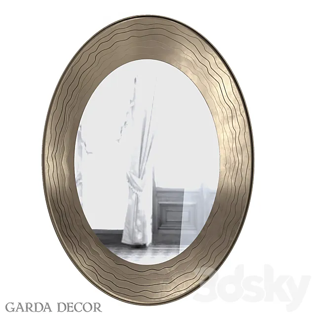 Mirror “waves” in The Frame Dark Silver 50SX-2080 Garda Decor 3DSMax File