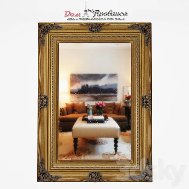 Mirror with gilded frame 50?70 3DSMax File