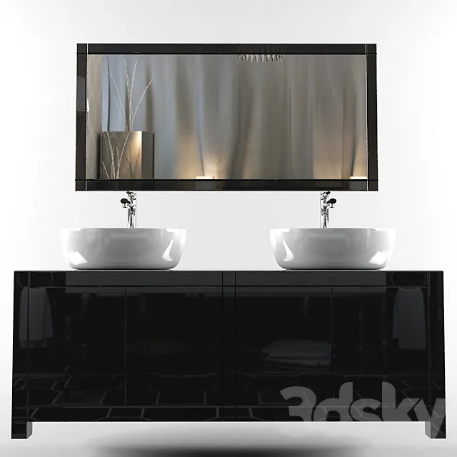 Mirrored chest of drawers washbasin – a collection of Visionnaire Wellness 3DSMax File
