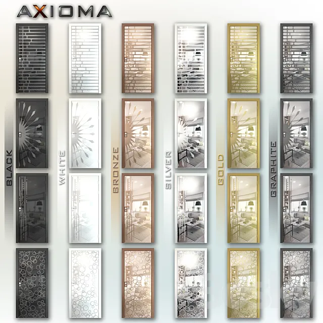 Mirrored doors Axioma (set 1) 3DSMax File