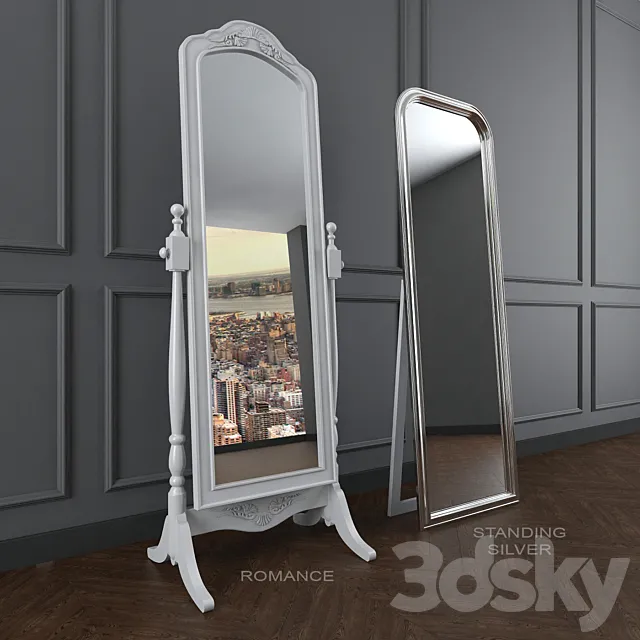 Mirrors Standing Silver 9995.CHN and ROMANCE 3DSMax File