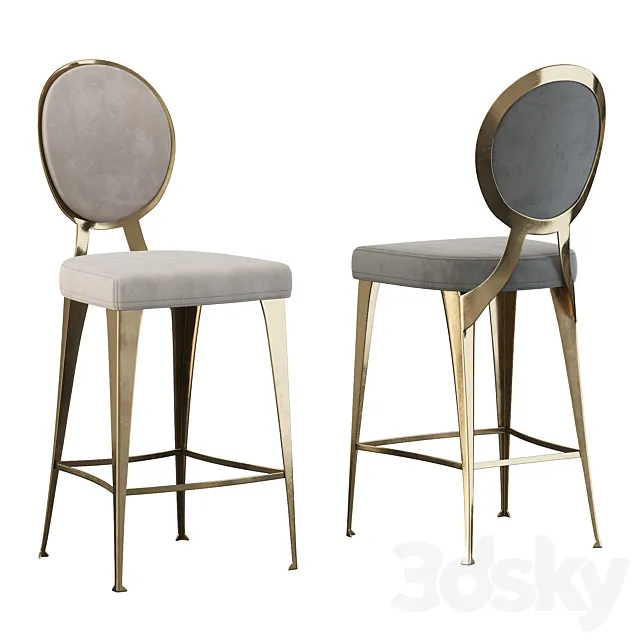 Miss stool with uncovered backrest 3DSMax File