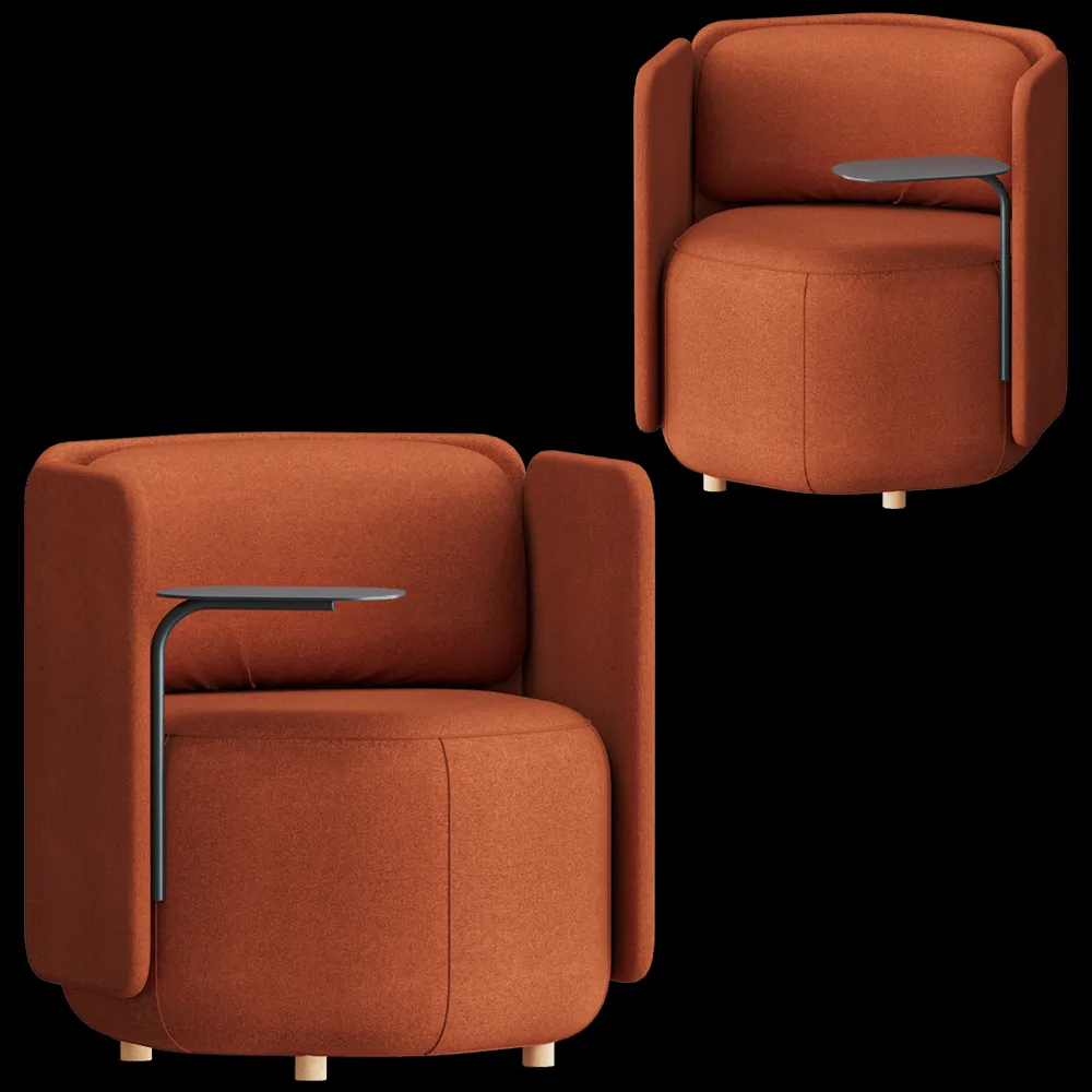 MISSANA – Low armchair with table Hex 3ds Max