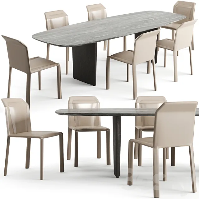 MisuraEmme Dining Ala Table And Brera Chair 3DSMax File