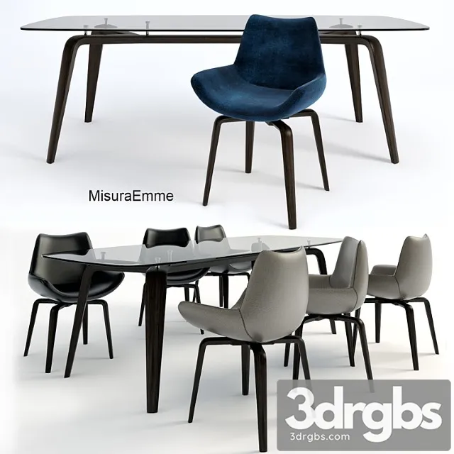 Misuraemme Gramercy table Archetto chair 2 3dsmax Download