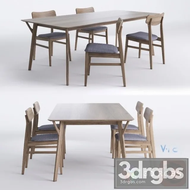 Miton Table and Chair 3dsmax Download