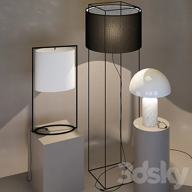 Mitternacht floor lamp 1080 lamp Atollo lamp Steeman 3DS Max Model