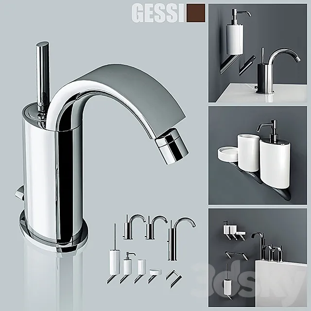 Mixers and accessories GESSI Ovale 3DS Max Model