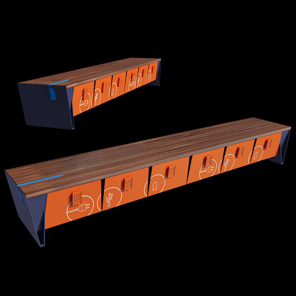 mmcité – Park bench with lockable storage boxes eBlocq 3ds Max