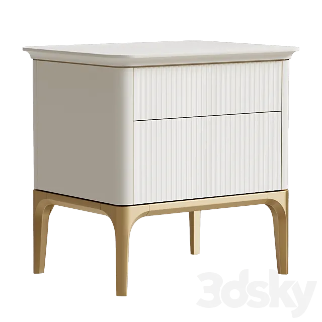 MO Bedside table gold02 3DS Max Model