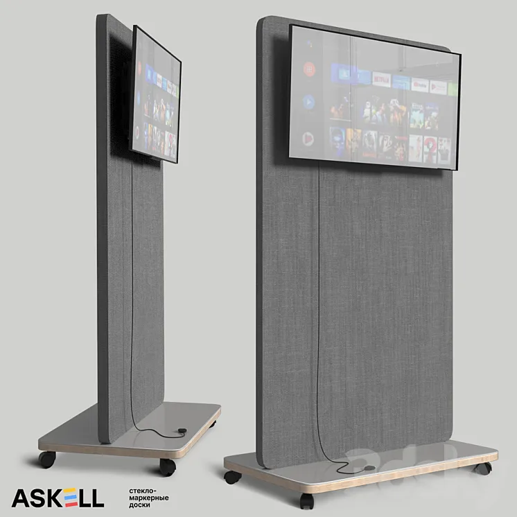 “Mobile whiteboard with acoustic panel function “”ASKELL Mobile 3MA100170″”” 3DS Max