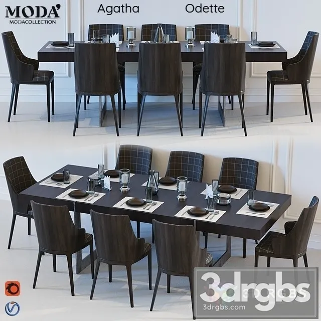 Moda Agatha Odette Table and Chair 3dsmax Download