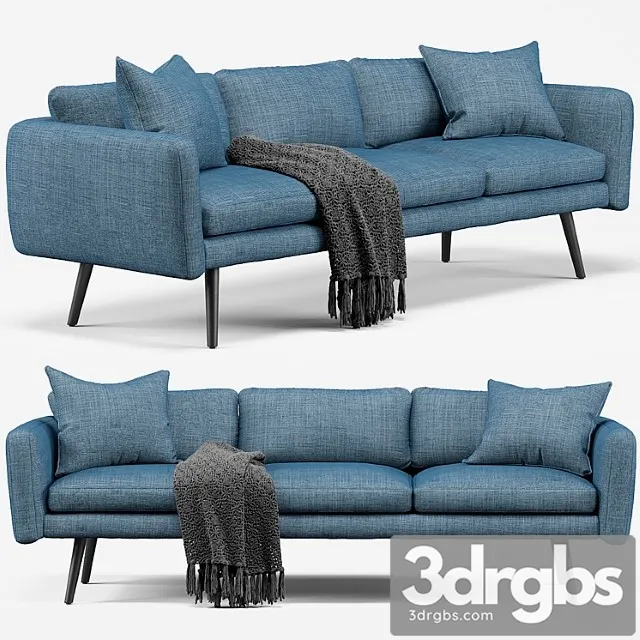 Modani Kelvin Blue 3 Seater Sofa 3dsmax Download
